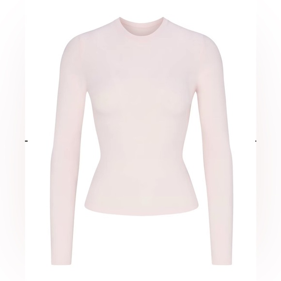 SKIMS Cotton Jersey Long Sleeve T-Shirt - Picture 1 of 2